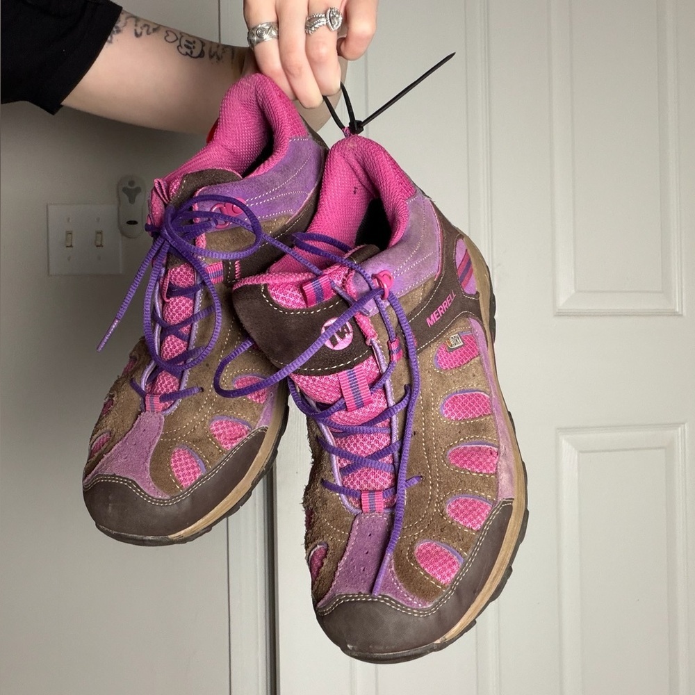 Merrell Women's Pink and Brown Hiking Shoes